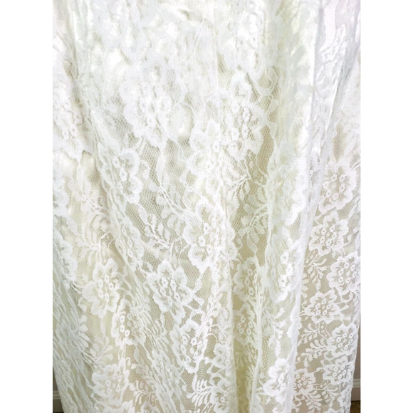 VTG‎ Jessica McClintock White Crochet Lace V-Back Dress Size 3/4 - Picture 6 of 9